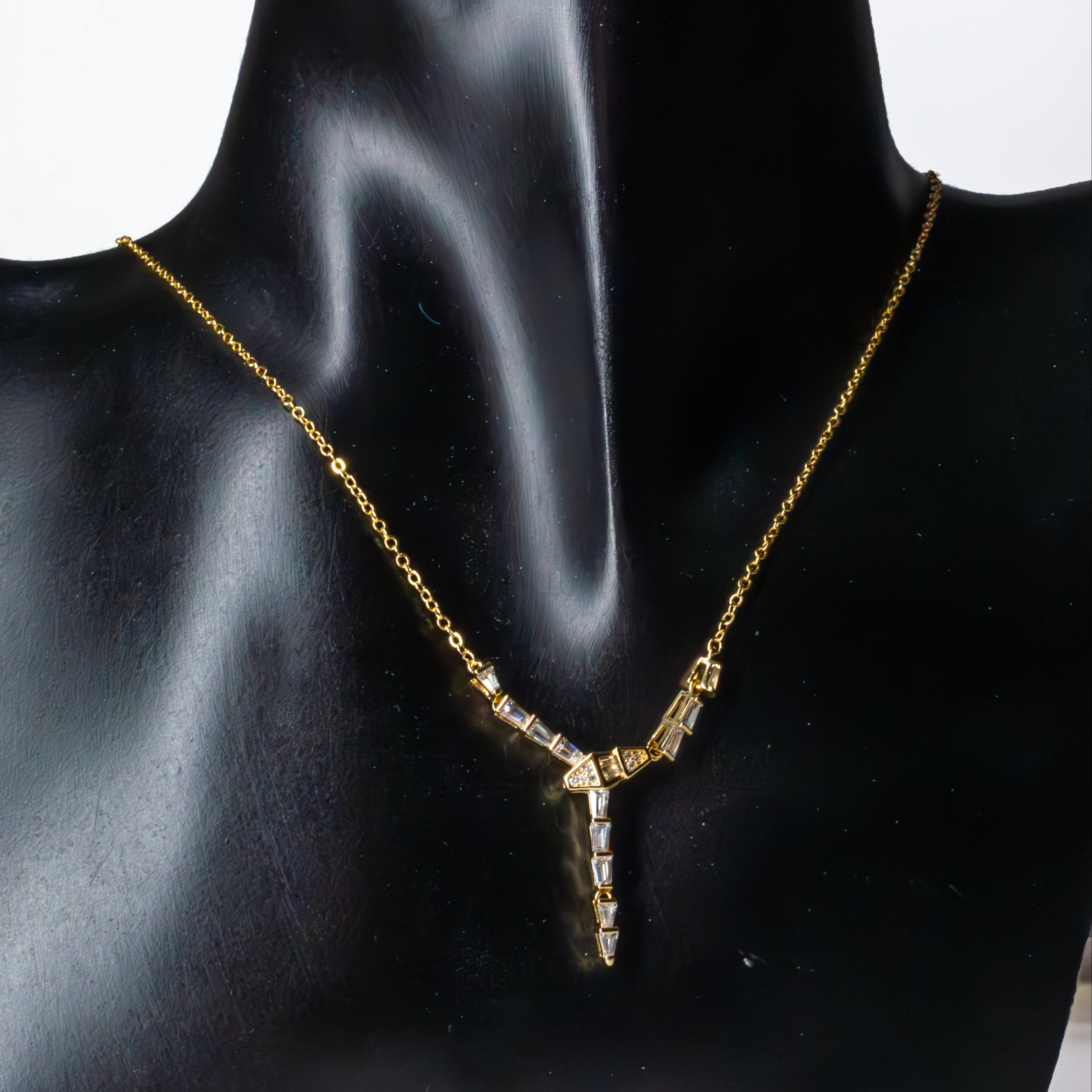 Parure Cadène Dorée & Zircons