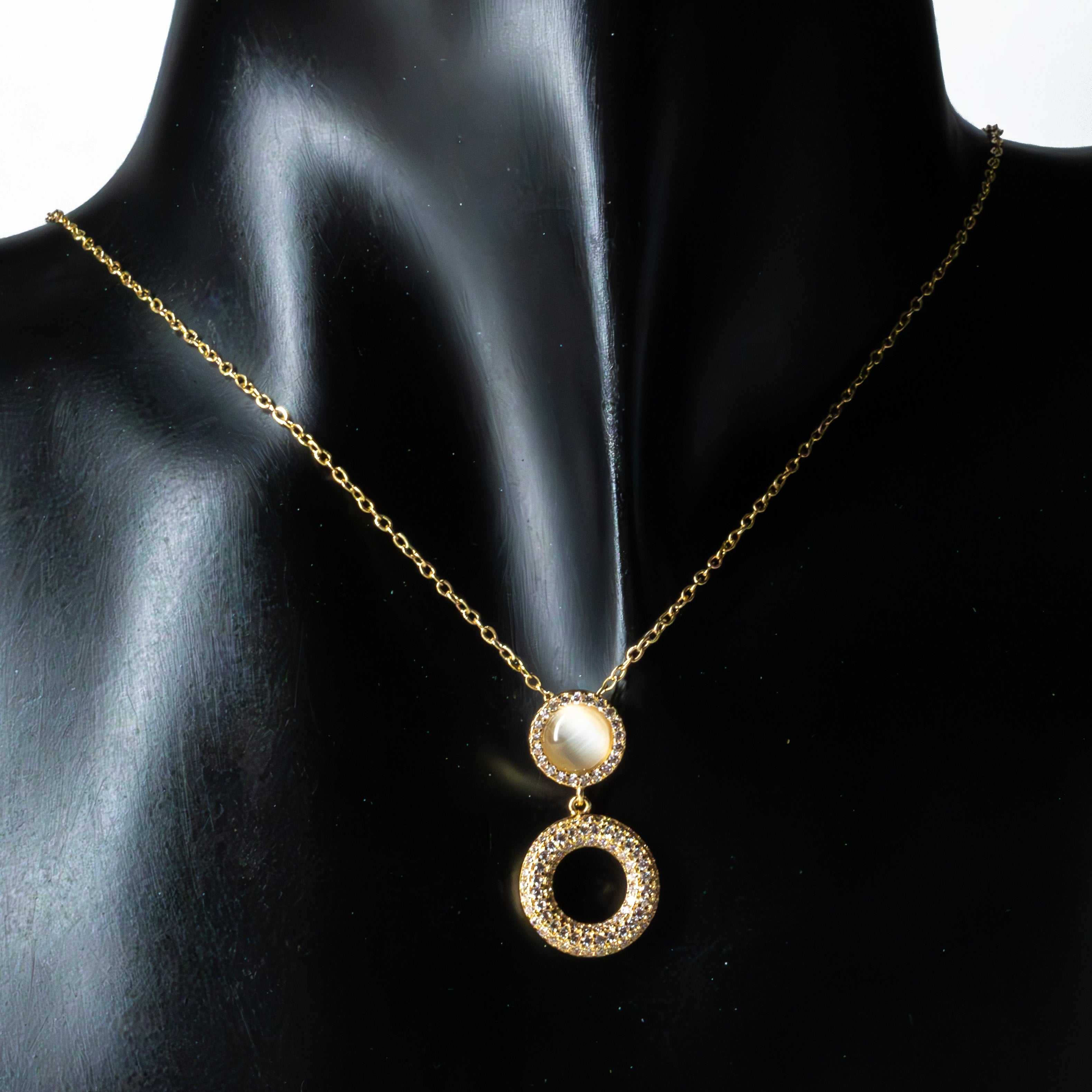 Parure Halo Nacré & Zircons