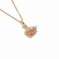 Regal Gold Swan Necklace - Pink