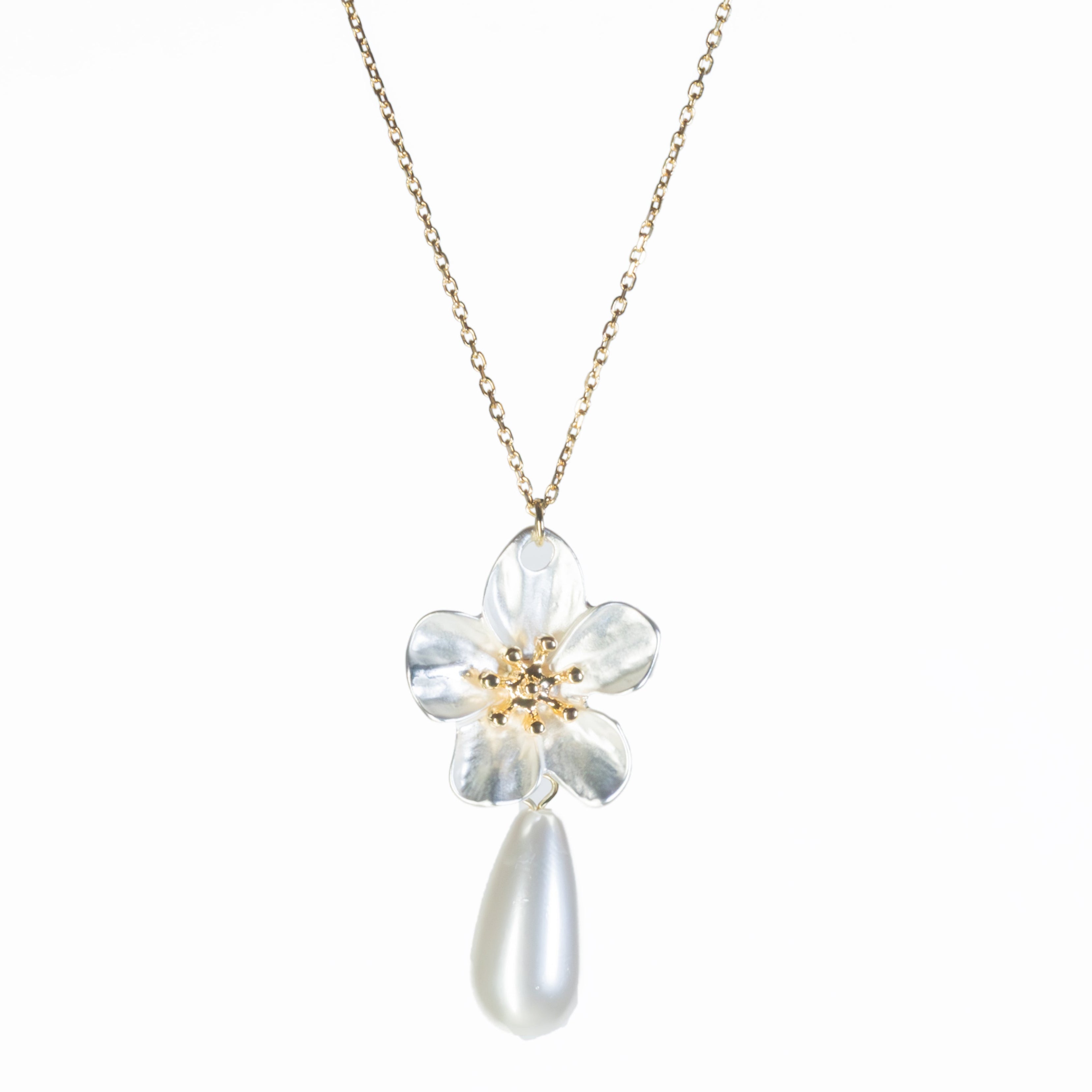 Magnolia Pearl Drop Necklace