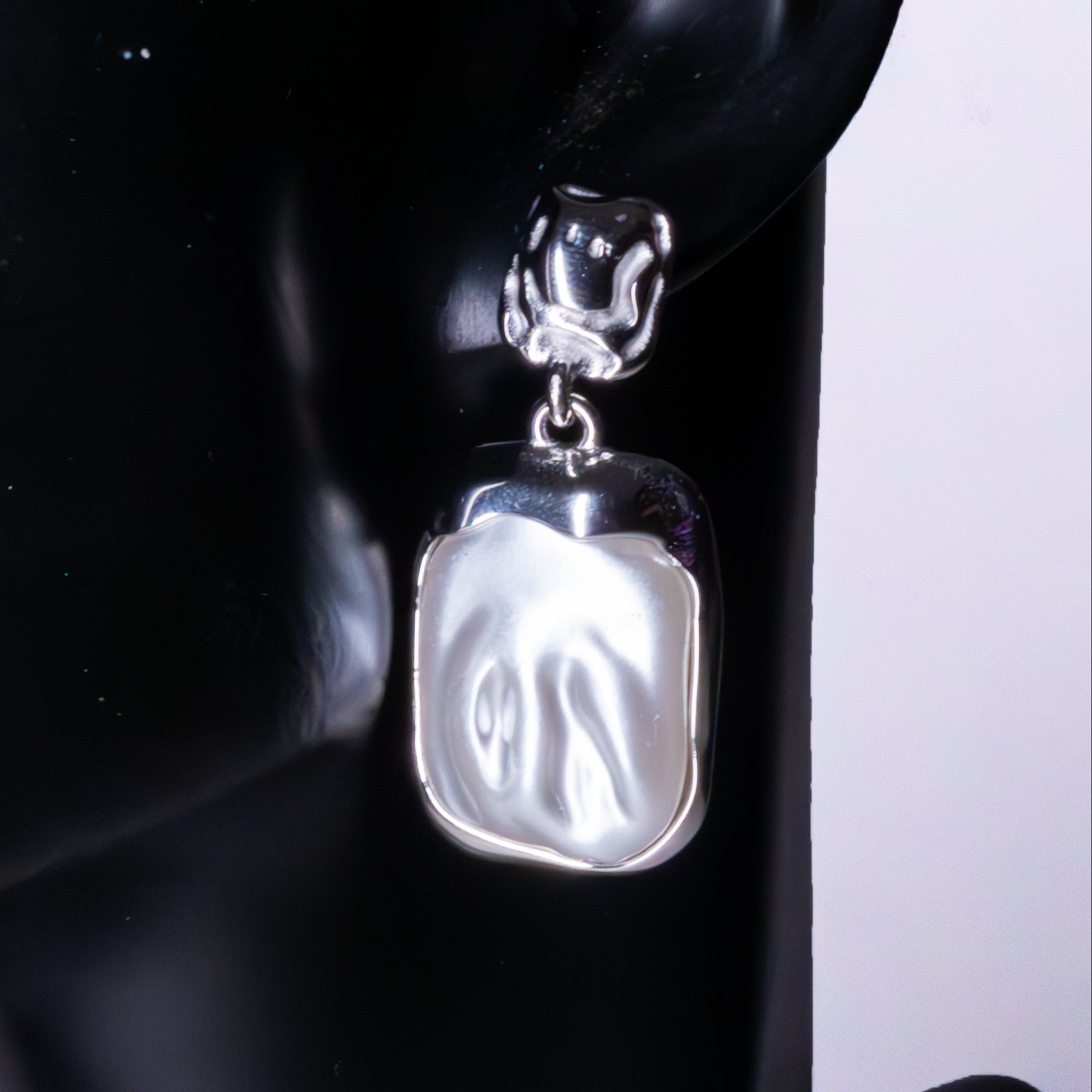 Boucles d'Oreilles Pendantes Nacre Sterling Wave