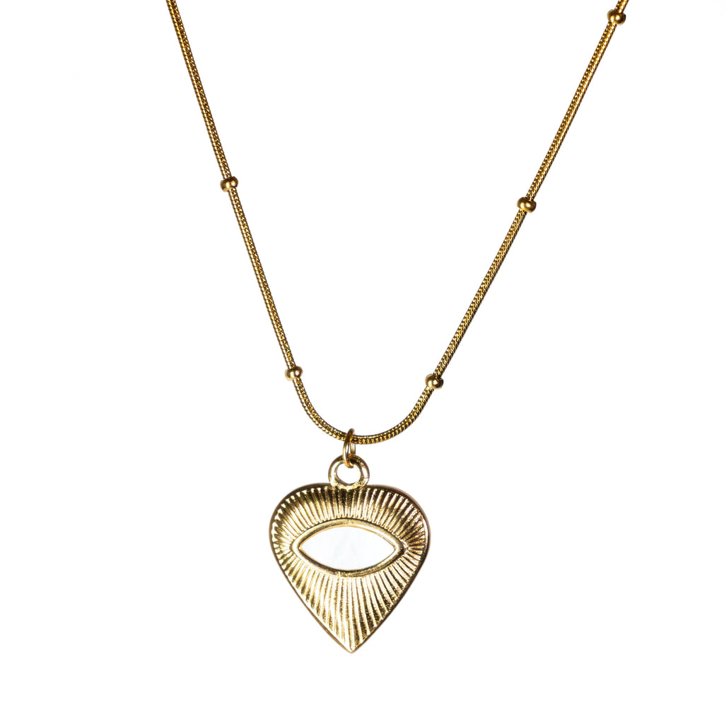 Collier Cœur Rayonnant Doré
