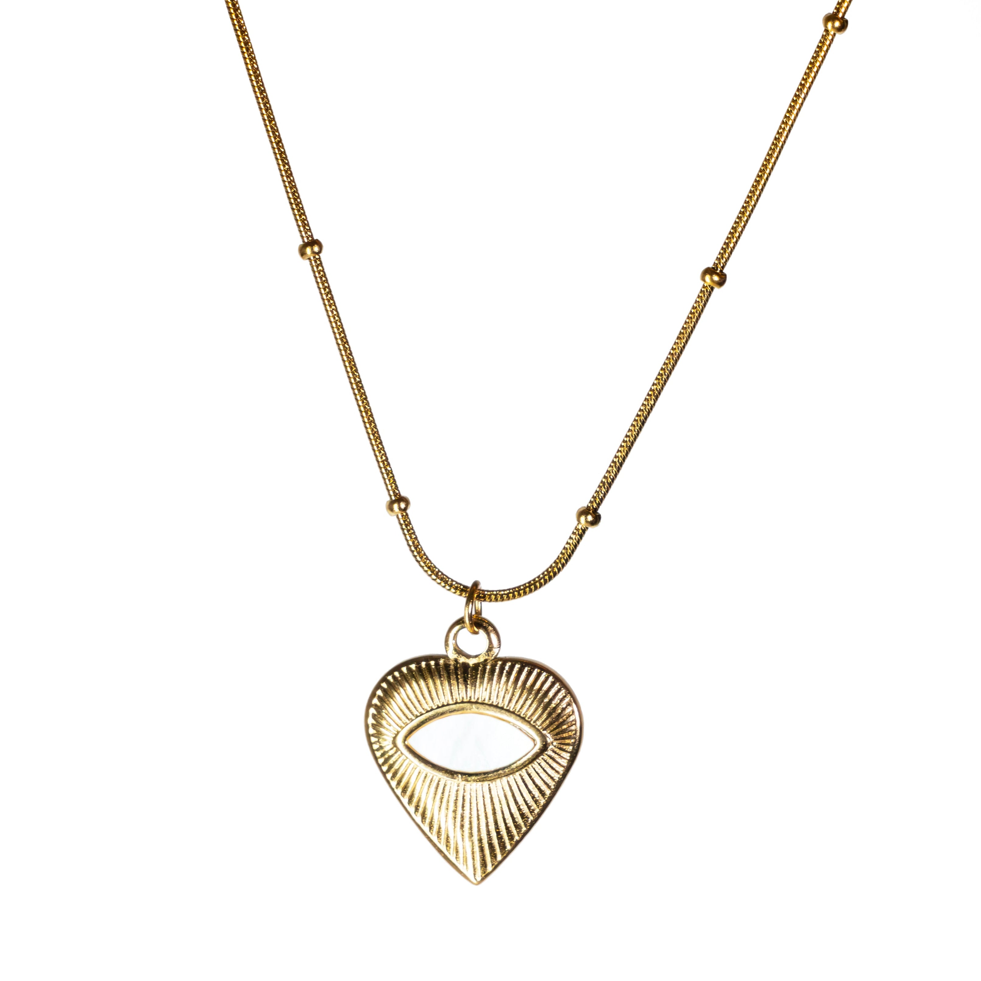 Collier Cœur Rayonnant Doré