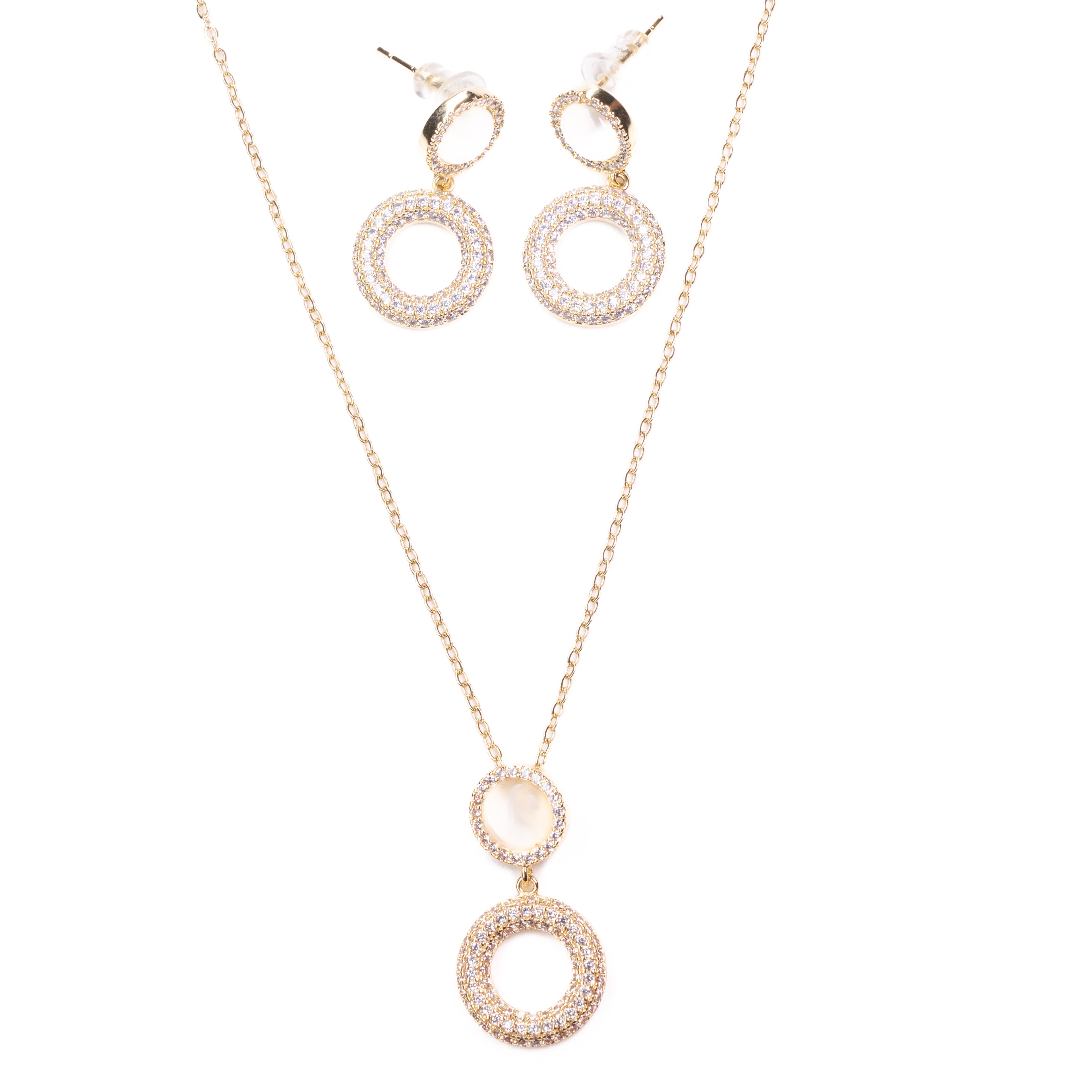 Parure Halo Nacré & Zircons