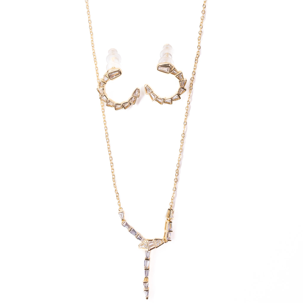 Parure Cadène Dorée & Zircons